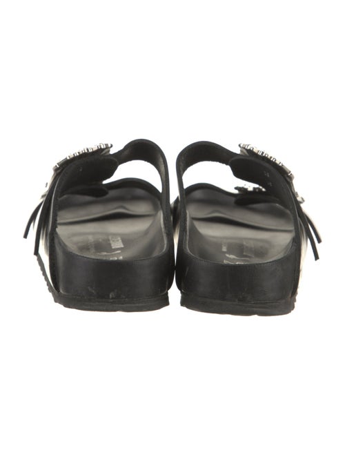Manolo Blahnik x Birkenstock Leather Crystal Embellishments Slides