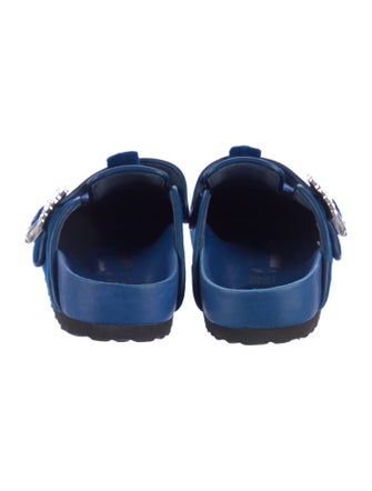 Manolo Blahnik x Birkenstock Velvet Crystal Embellishments Mules