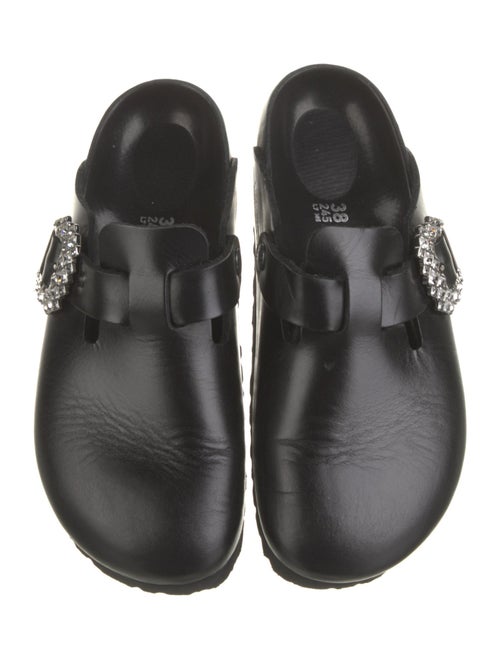 Manolo Blahnik x Birkenstock Leather Crystal Embellishments Mules