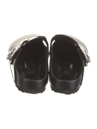 Manolo Blahnik x Birkenstock Leather Crystal Embellishments Mules