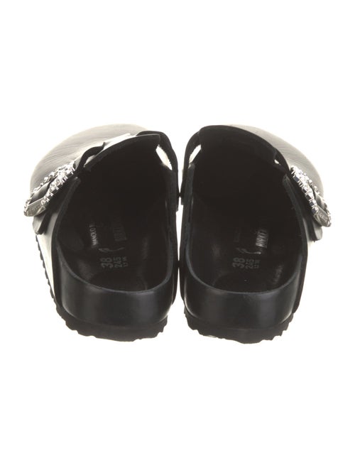Manolo Blahnik x Birkenstock Leather Crystal Embellishments Mules