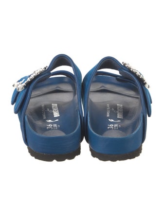 Manolo Blahnik x Birkenstock Velvet Crystal Embellishments Slides
