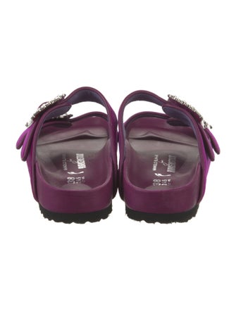 Manolo Blahnik x Birkenstock Velvet Crystal Embellishments Slides