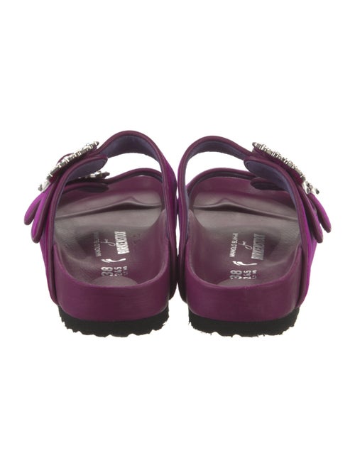 Manolo Blahnik x Birkenstock Velvet Crystal Embellishments Slides