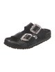 Manolo Blahnik x Birkenstock Leather Crystal Embellishments Slides