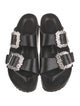 Manolo Blahnik x Birkenstock Leather Crystal Embellishments Slides