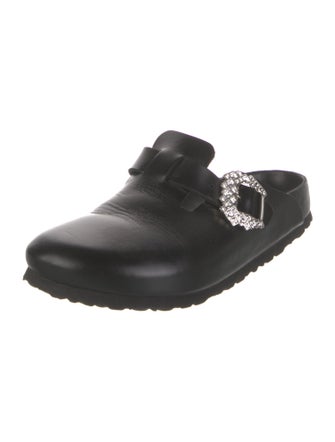 Manolo Blahnik x Birkenstock Leather Crystal Embellishments Mules