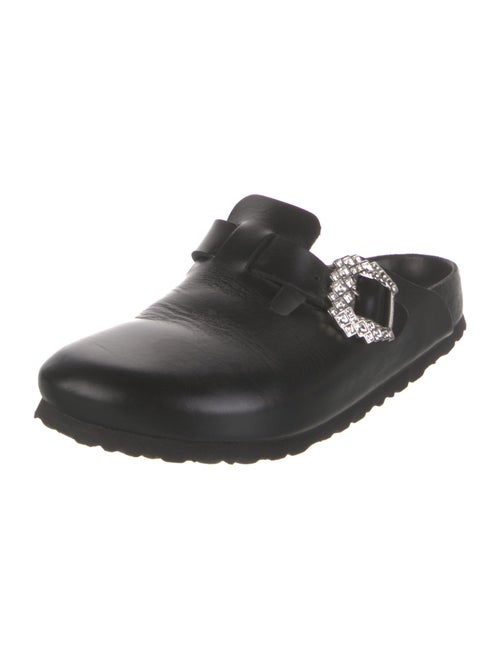 Manolo Blahnik x Birkenstock Leather Crystal Embellishments Mules