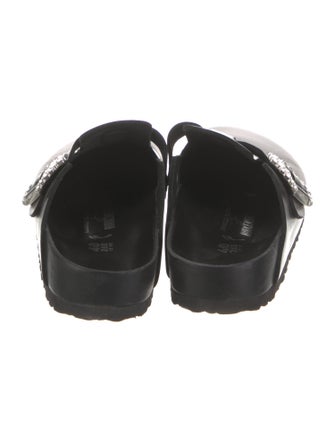 Manolo Blahnik x Birkenstock Leather Crystal Embellishments Mules