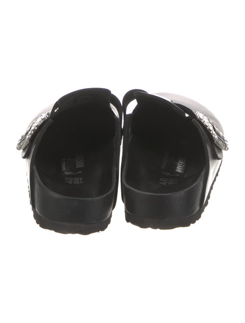 Manolo Blahnik x Birkenstock Leather Crystal Embellishments Mules