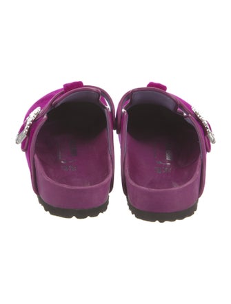 Manolo Blahnik x Birkenstock Velvet Crystal Embellishments Mules