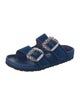 Manolo Blahnik x Birkenstock Velvet Crystal Embellishments Slides