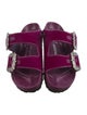 Manolo Blahnik x Birkenstock Velvet Crystal Embellishments Slides