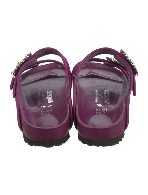Manolo Blahnik x Birkenstock Velvet Crystal Embellishments Slides