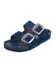 Manolo Blahnik x Birkenstock Velvet Crystal Embellishments Slides