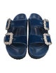 Manolo Blahnik x Birkenstock Velvet Crystal Embellishments Slides