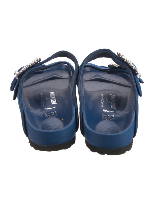 Manolo Blahnik x Birkenstock Velvet Crystal Embellishments Slides