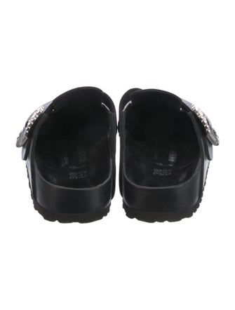 Manolo Blahnik x Birkenstock Leather Crystal Embellishments Mules