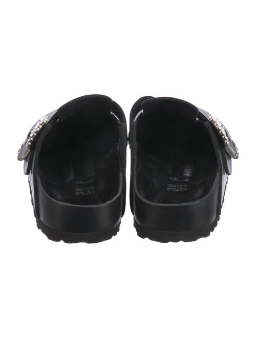 Manolo Blahnik x Birkenstock Leather Crystal Embellishments Mules
