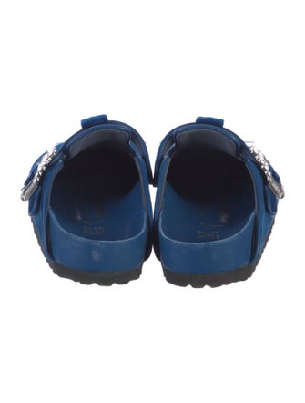 Manolo Blahnik x Birkenstock Velvet Crystal Embellishments Mules