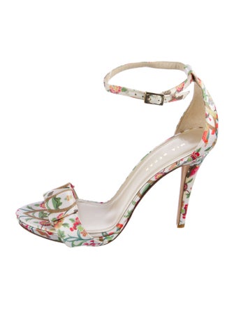 Mia Becar Satin Floral Print Sandals