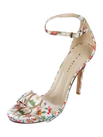 Mia Becar Satin Floral Print Sandals