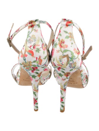 Mia Becar Satin Floral Print Sandals