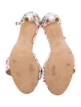 Mia Becar Satin Floral Print Sandals