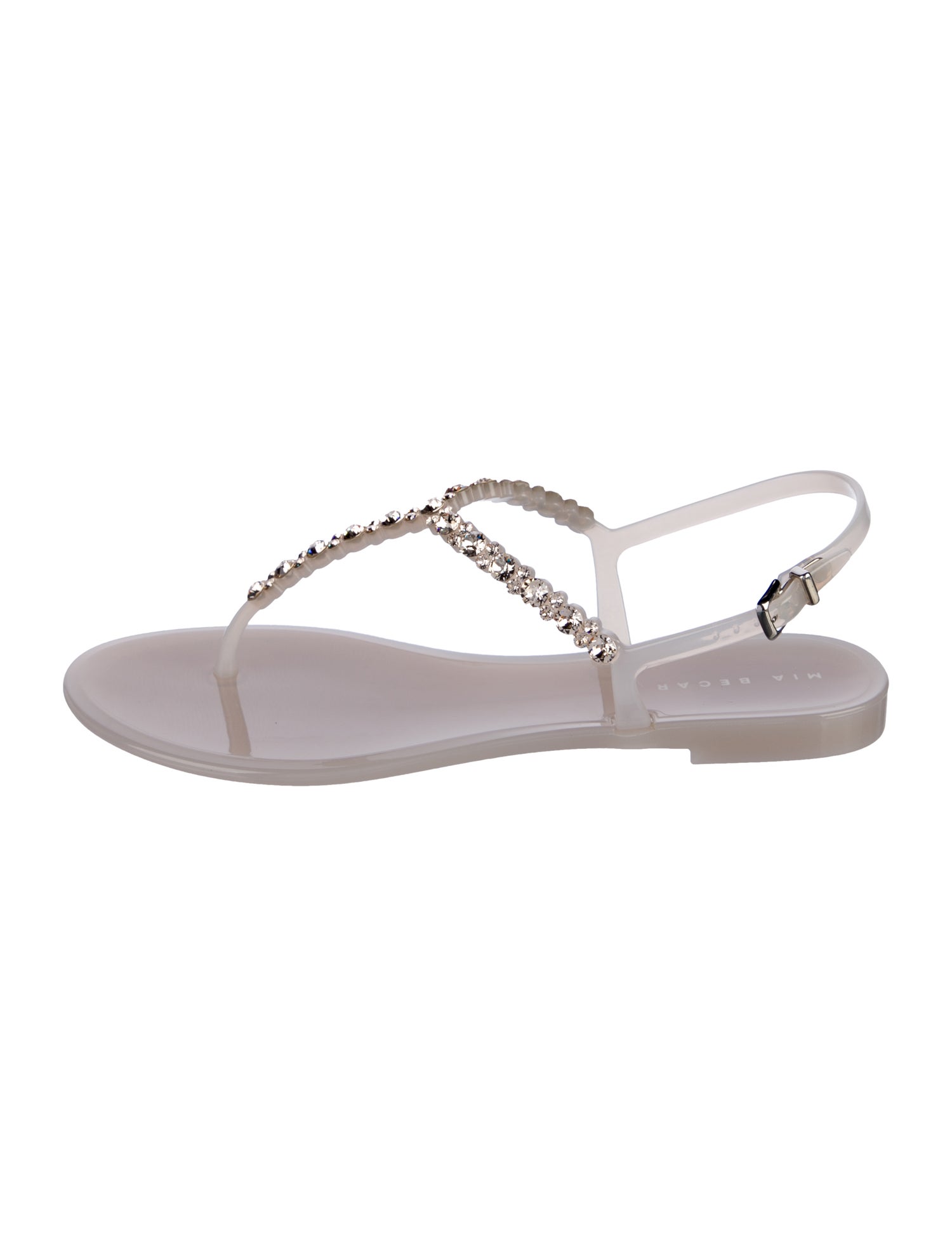 Mia Becar Crystal Embellishments T-Strap Sandals