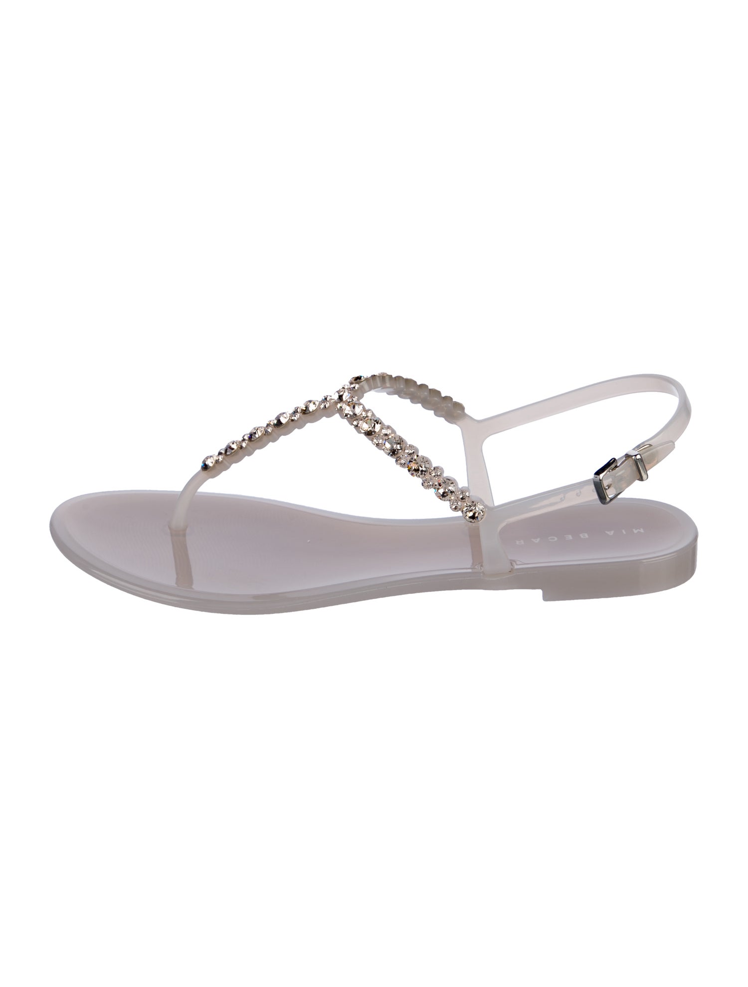 Mia Becar Crystal Embellishments T-Strap Sandals