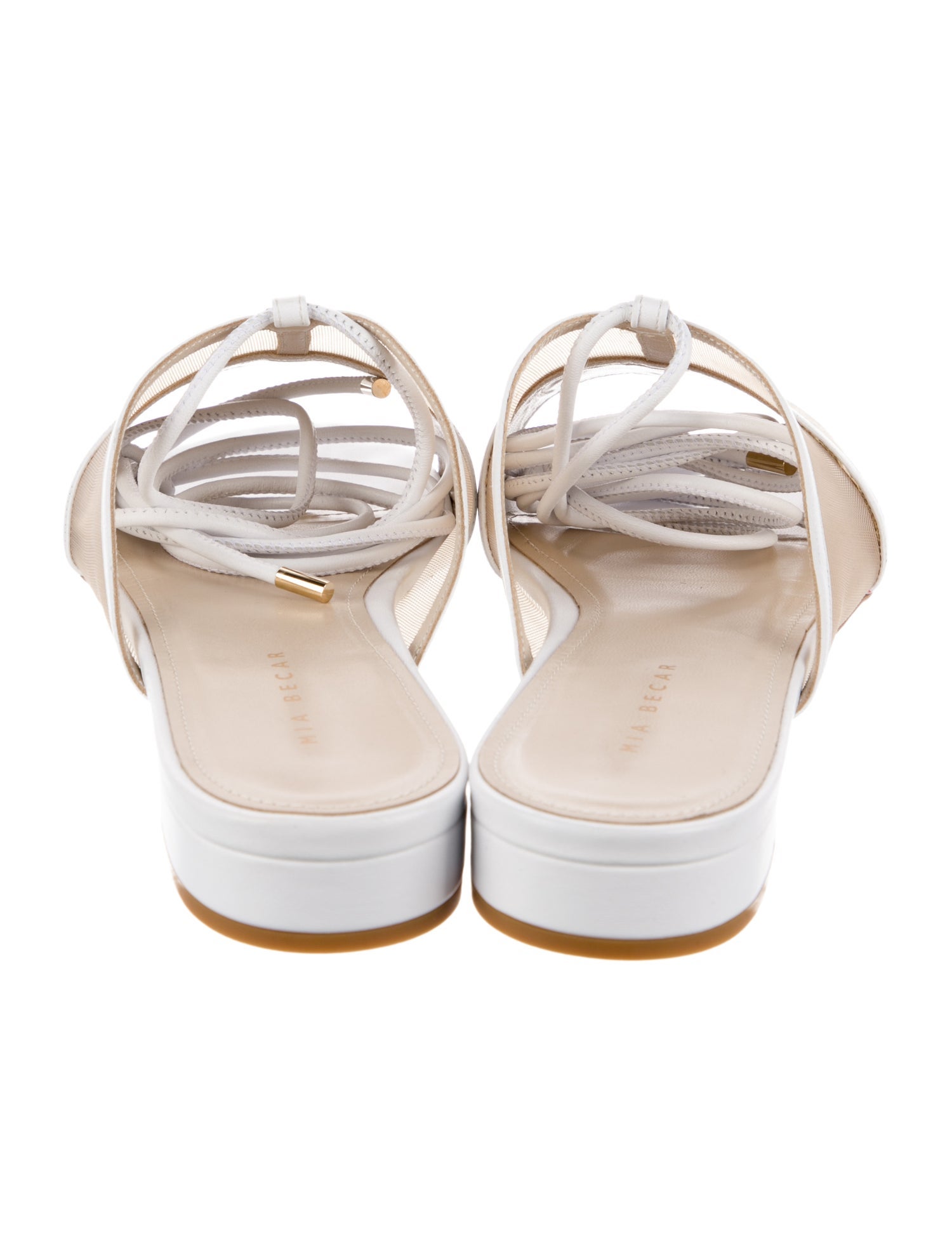 Mia Becar Raffia Printed Gladiator Sandals