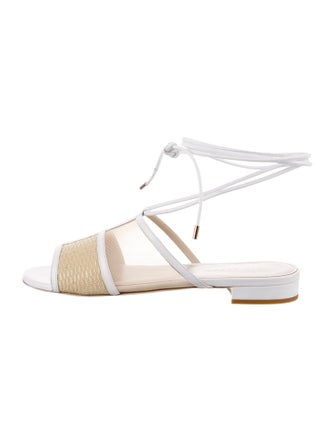 Mia Becar Raffia Printed Gladiator Sandals