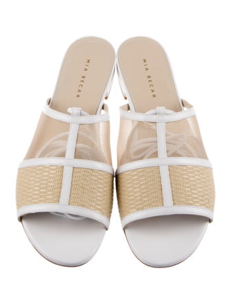 Mia Becar Raffia Printed Gladiator Sandals