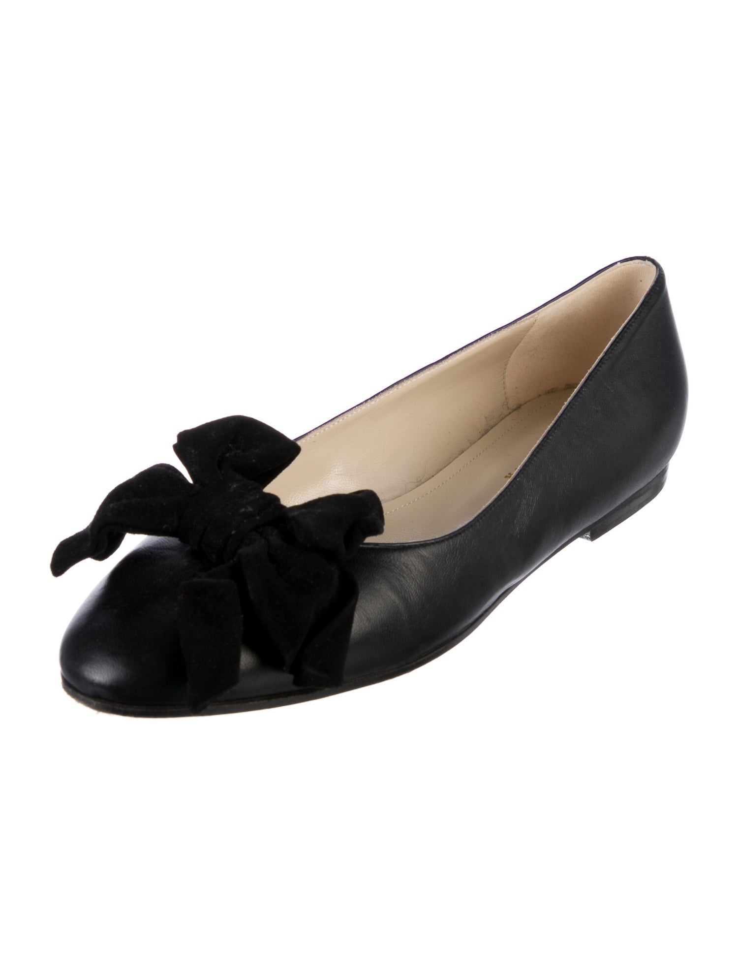 Mia Becar Leather Floral Print Flats