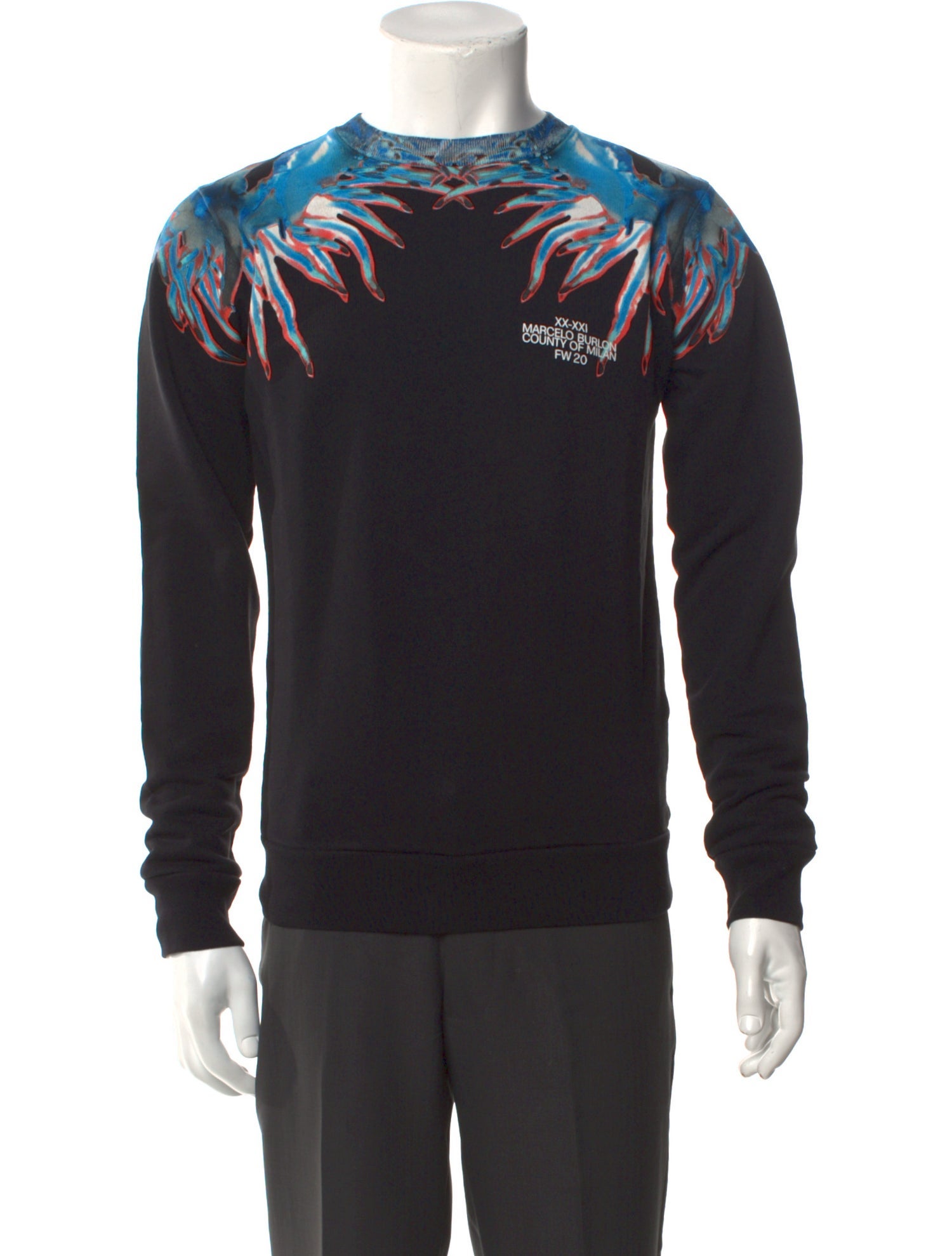 Marcelo Burlon Graphic Print Crew Neck Sweatshirt w/ Tags