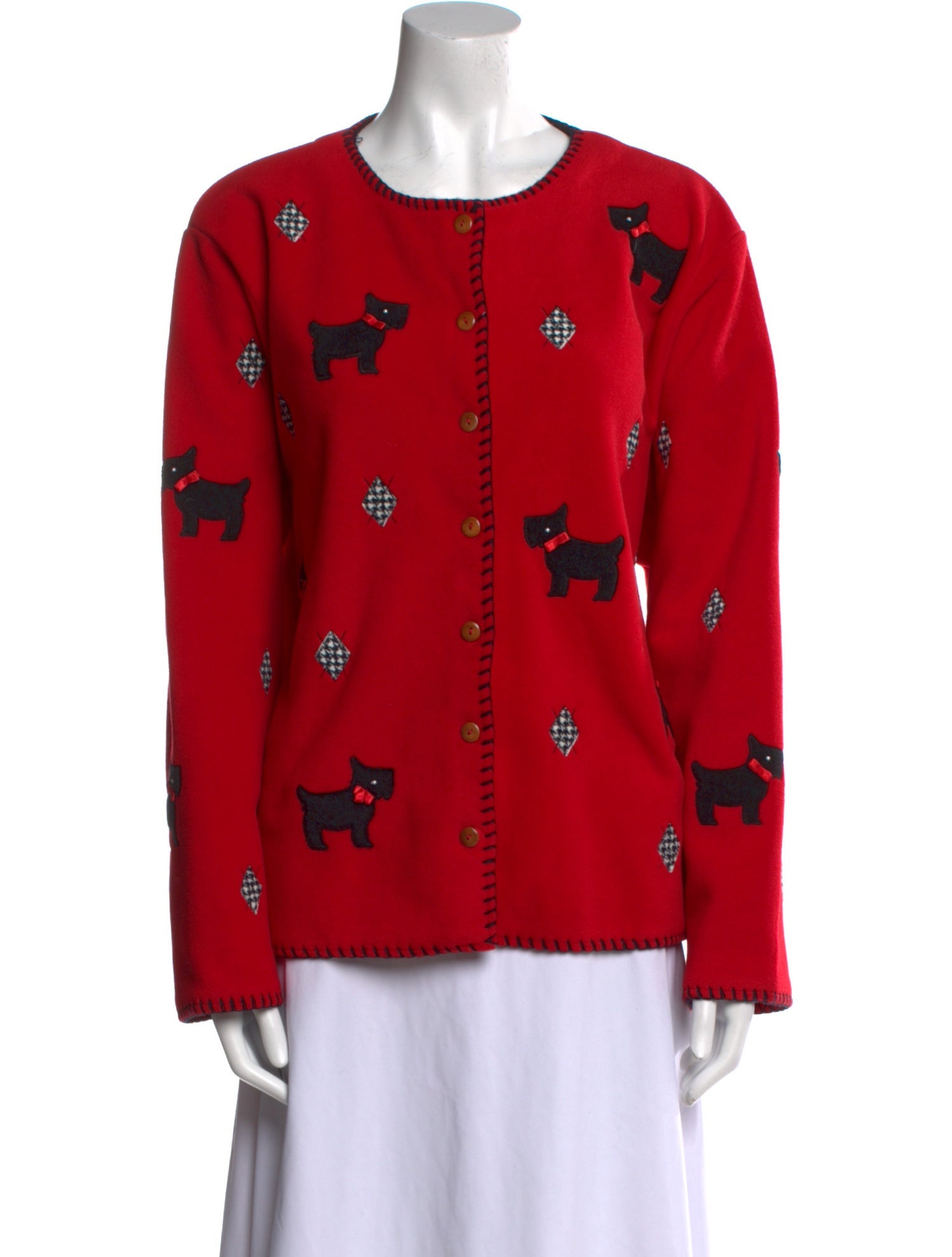 Marisa Christina Printed Scoop Neck Sweater