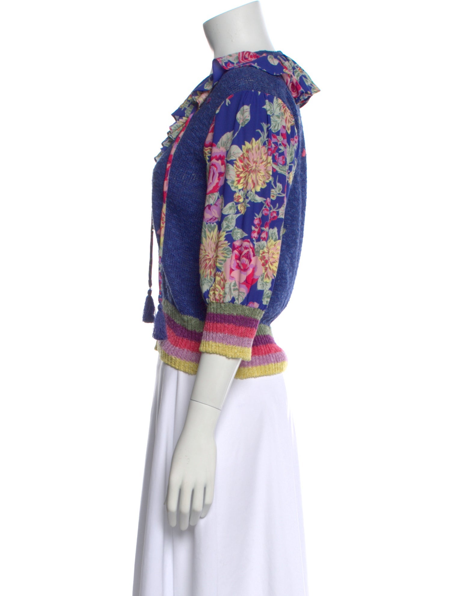 Marisa Christina Floral Print V-Neck Sweater