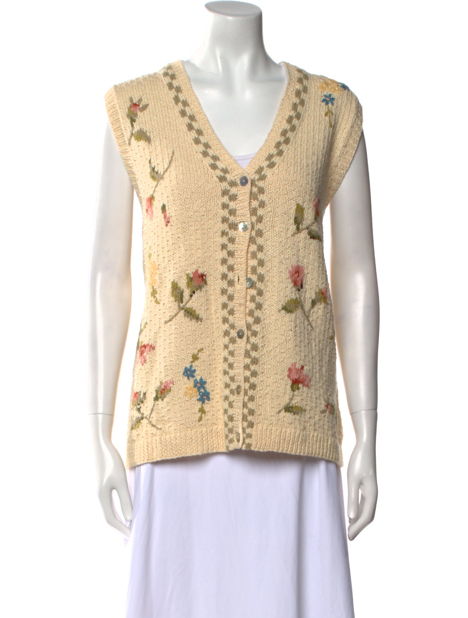 Marisa Christina Printed V-Neck Sweater