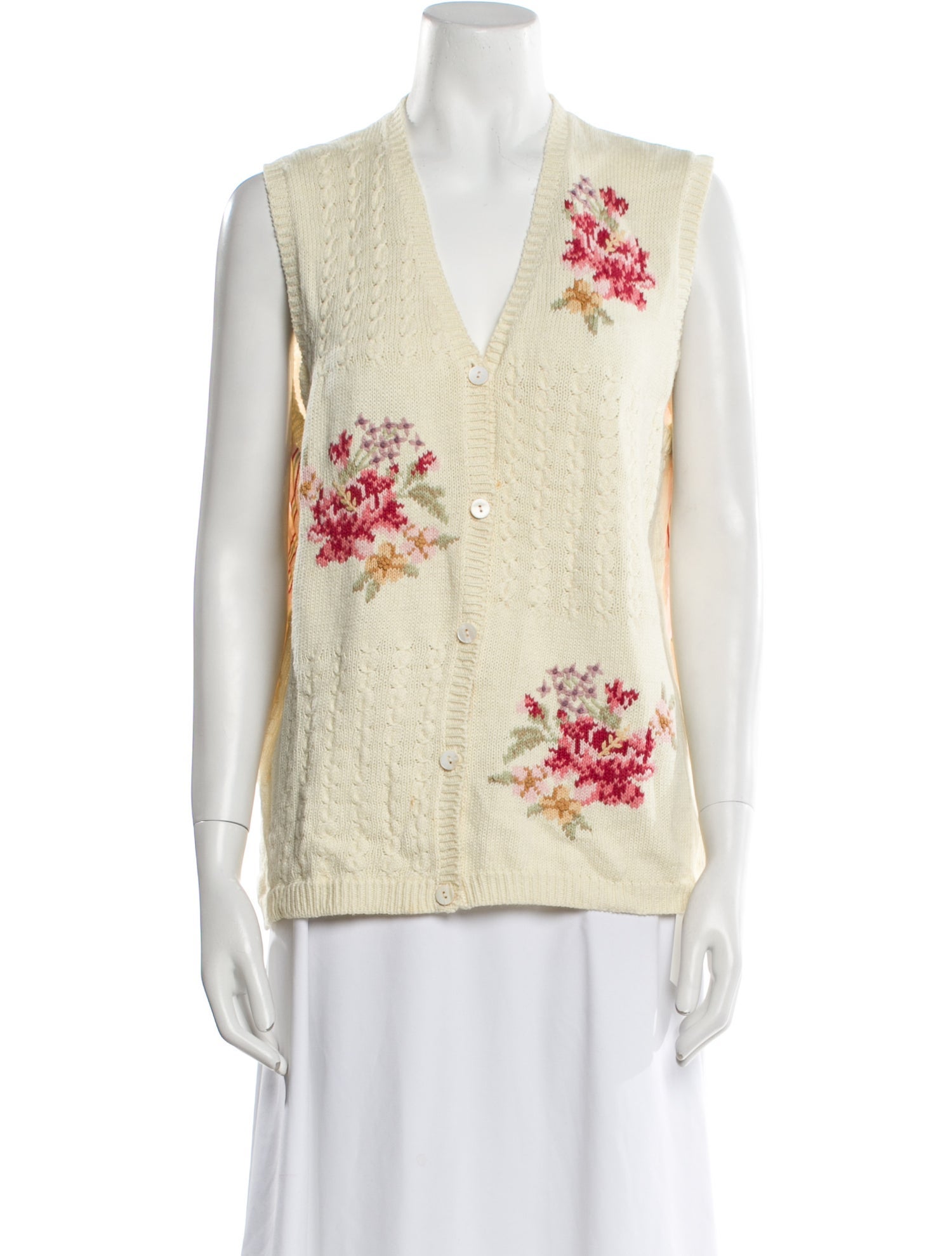 Marisa Christina Patterned V-Neck Sweater