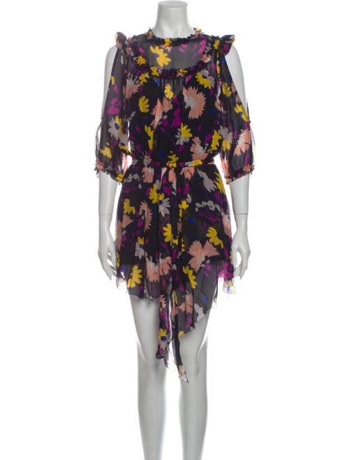 Alice McCall Silk Floral Print Romper Blue