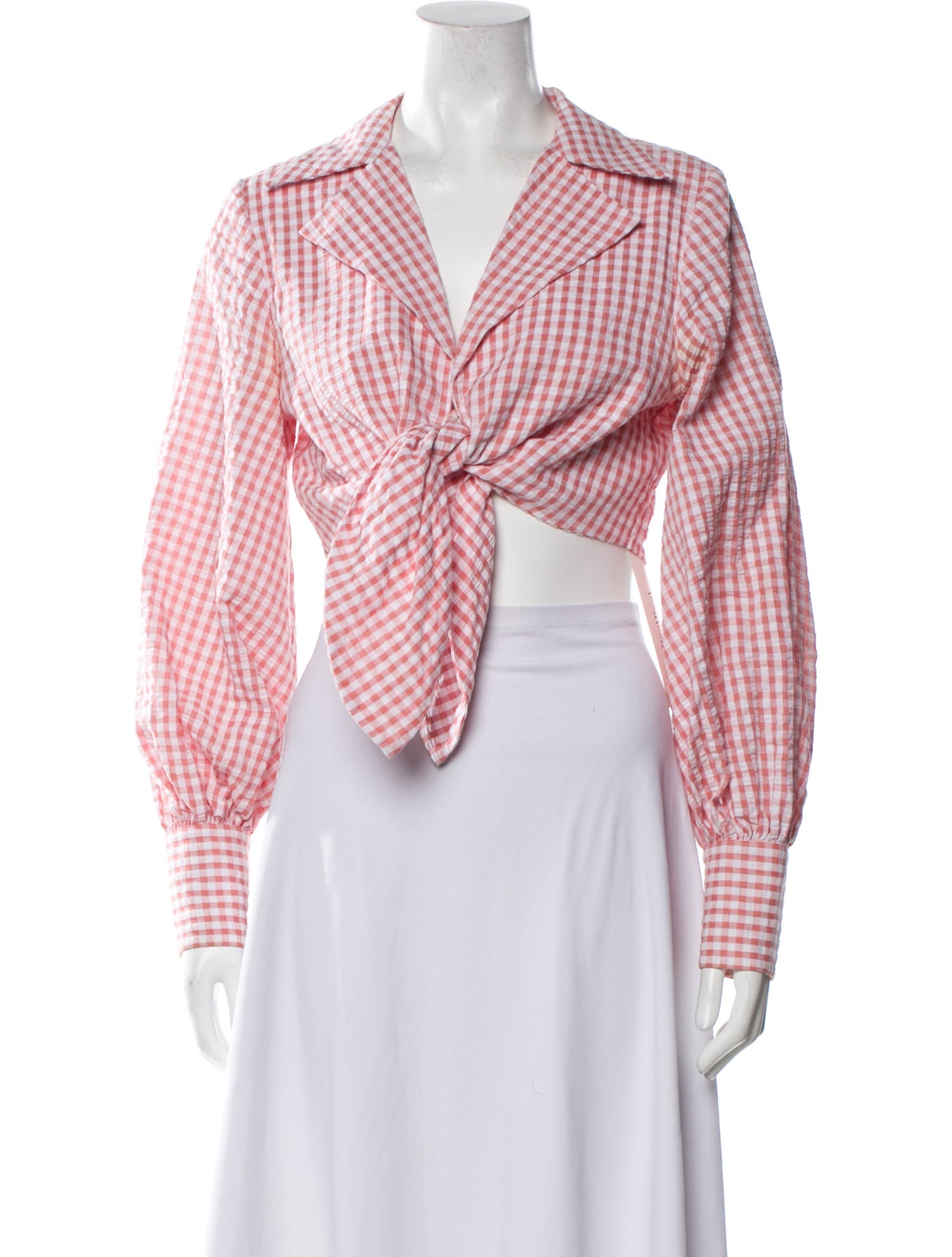 Alice McCall Plaid Print V-Neck Crop Top