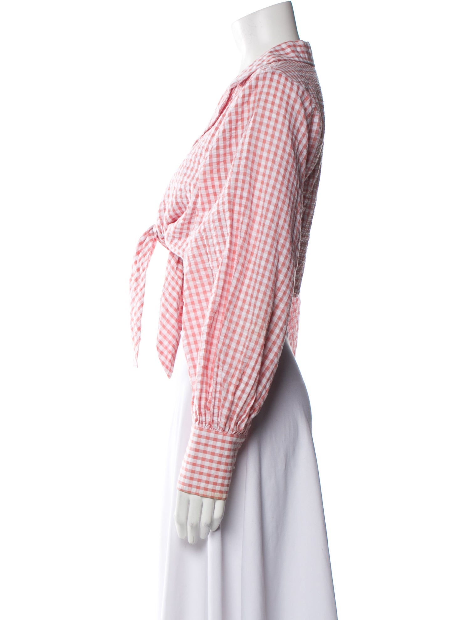 Alice McCall Plaid Print V-Neck Crop Top