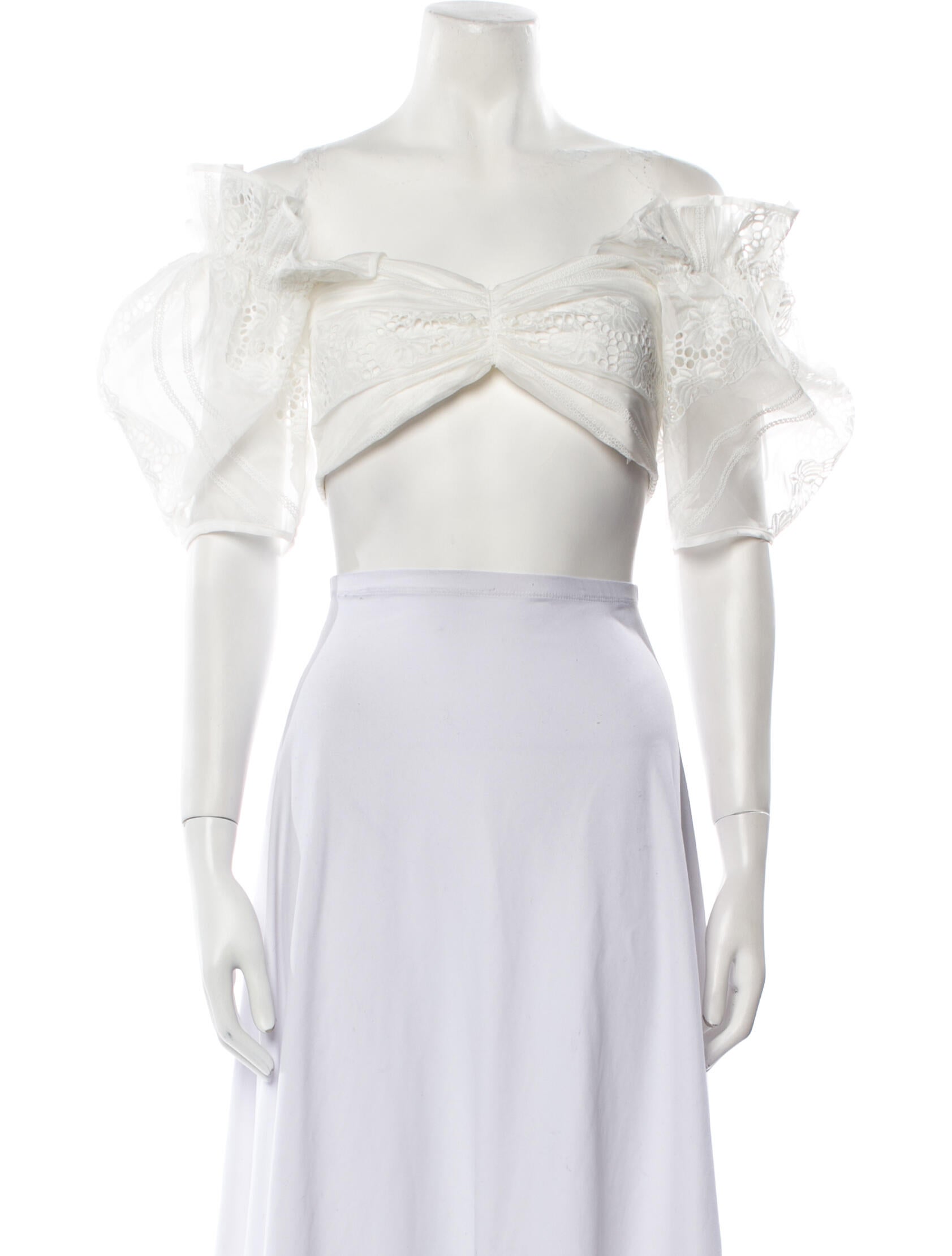 Alice McCall Off-The-Shoulder Short Sleeve Crop Top w/ Tags