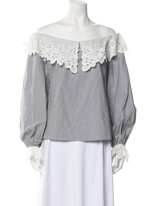 Alice McCall Striped Off-The-Shoulder Blouse