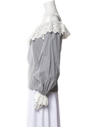 Alice McCall Striped Off-The-Shoulder Blouse