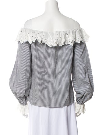 Alice McCall Striped Off-The-Shoulder Blouse