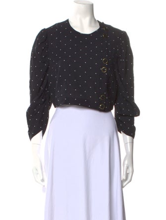 Alice McCall Polka Dot Print Crew Neck Crop Top