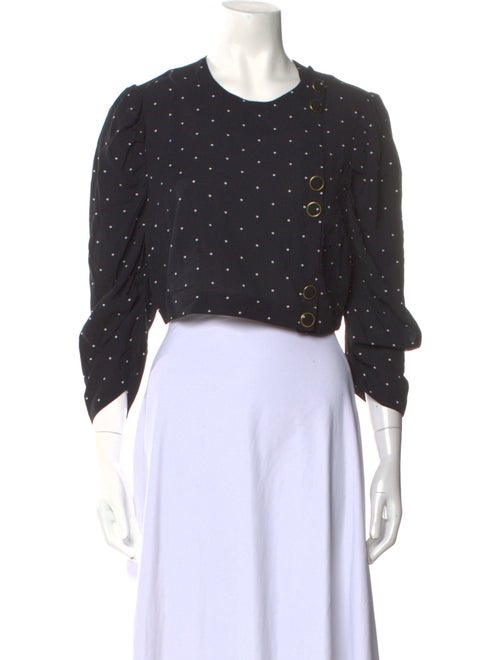 Alice McCall Polka Dot Print Crew Neck Crop Top