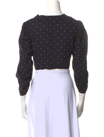 Alice McCall Polka Dot Print Crew Neck Crop Top