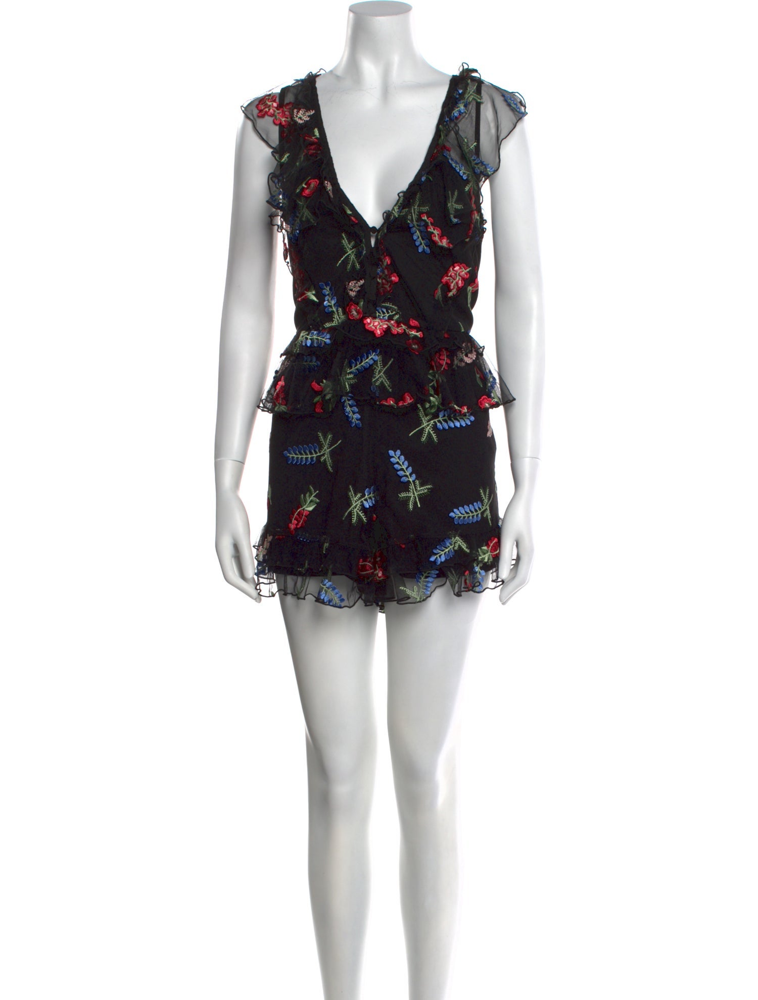 Alice McCall Printed Plunge Neckline Romper